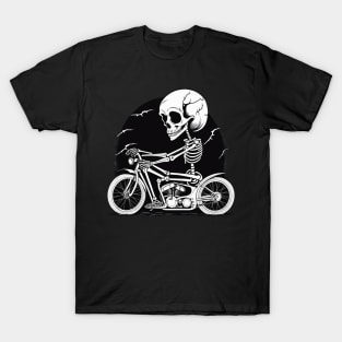 Skeleton motorbike rider halloween design T-Shirt